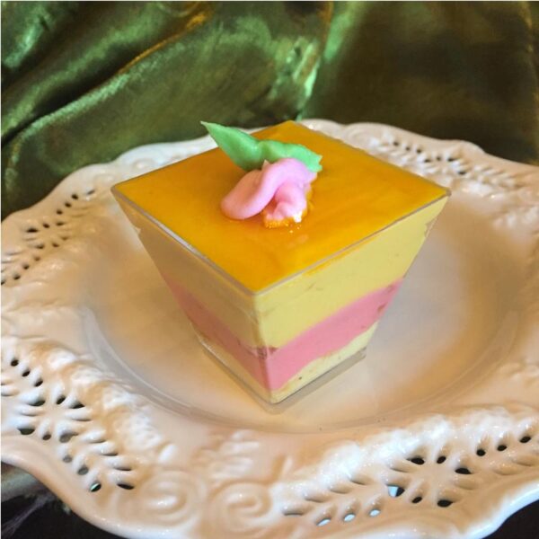 CANDIED ROSE WHITE CHOCOLATE MANGO MOUSSE