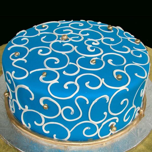 ELEGANT FONDANT SWIRL CAKE